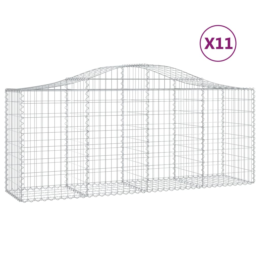 Lučne gabionske košare 11 kom 200x50x80/100cm pocinčano željezo