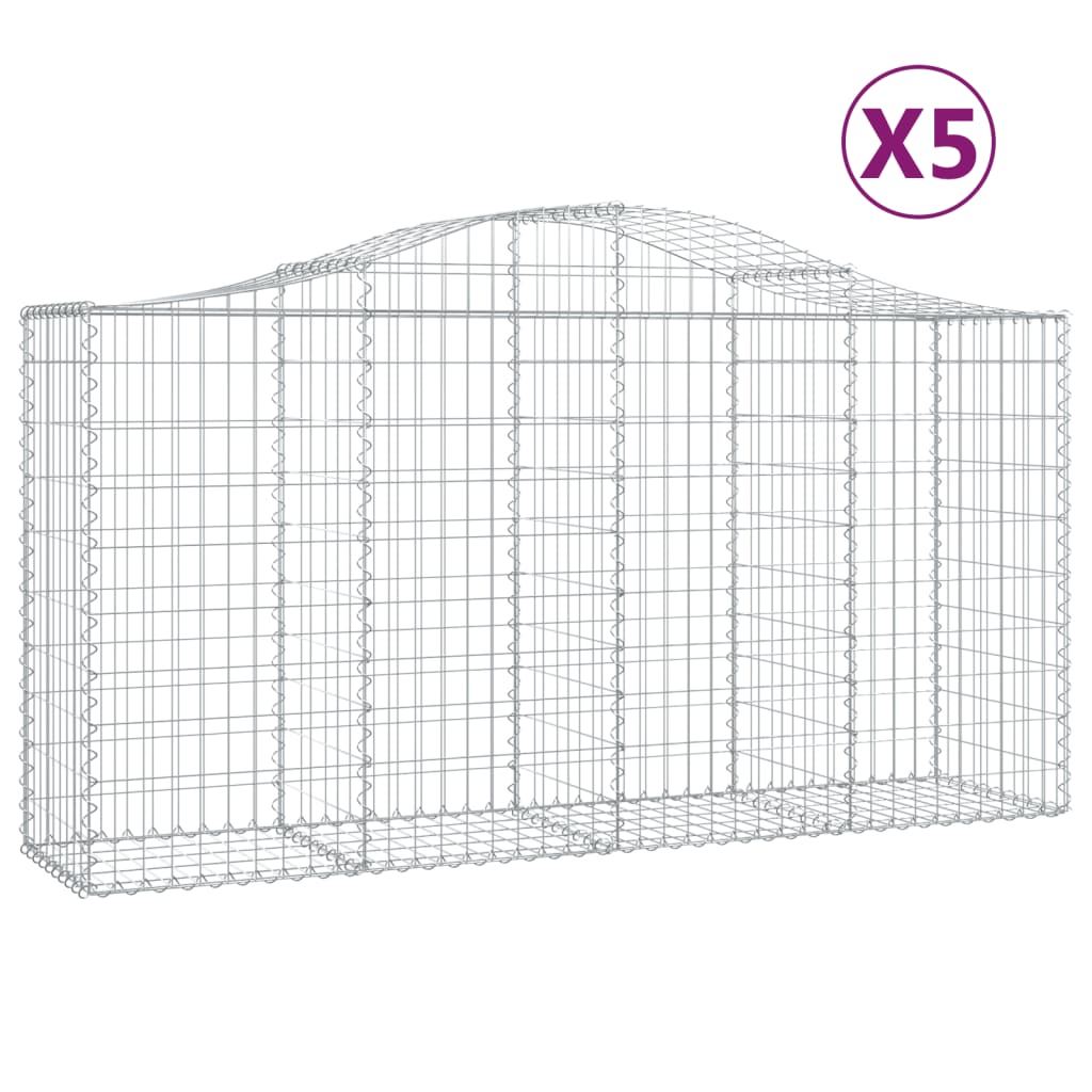 Lučne gabionske košare 5 kom 200x50x100/120cm pocinčano željezo