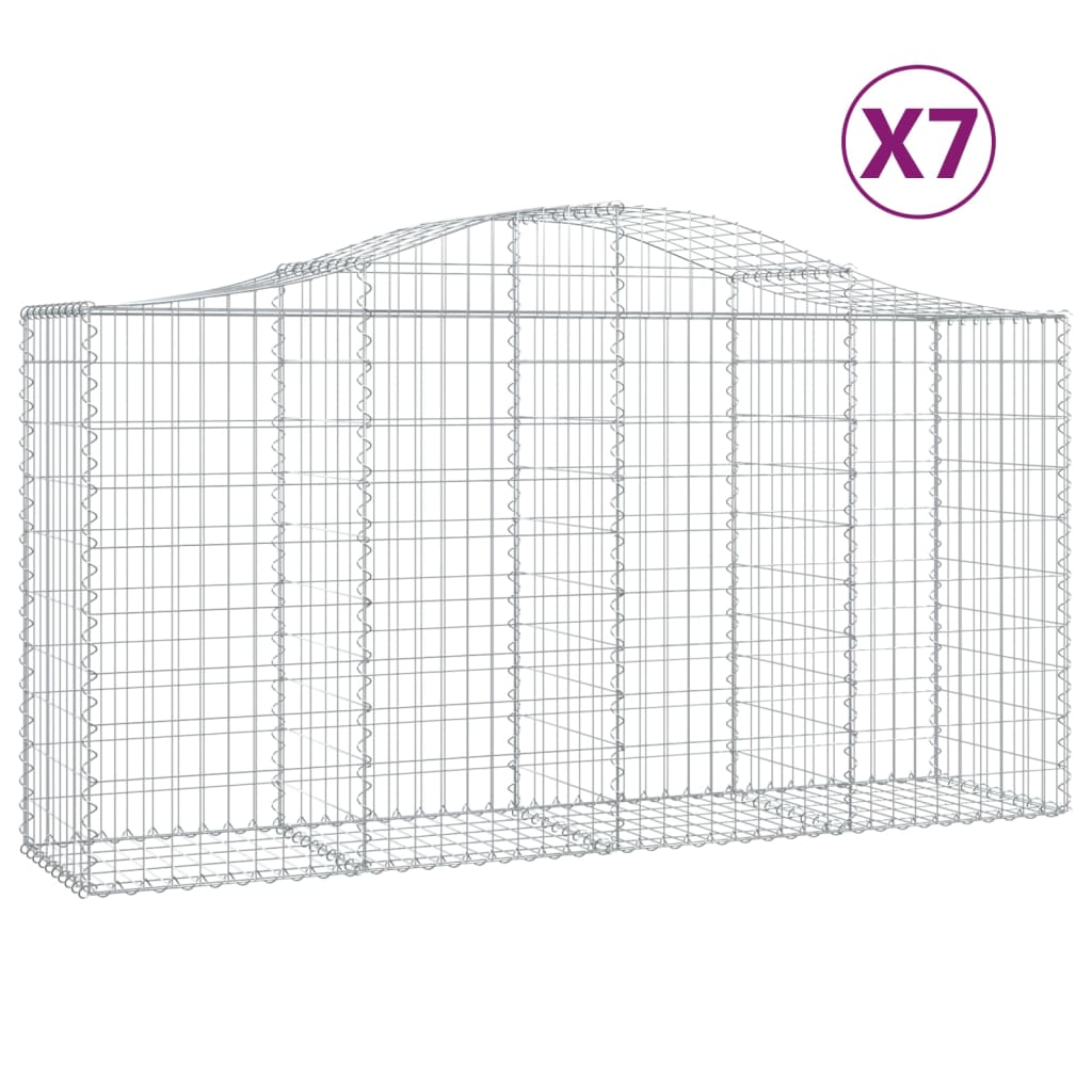 Lučne gabionske košare 7 kom 200x50x100/120cm pocinčano željezo