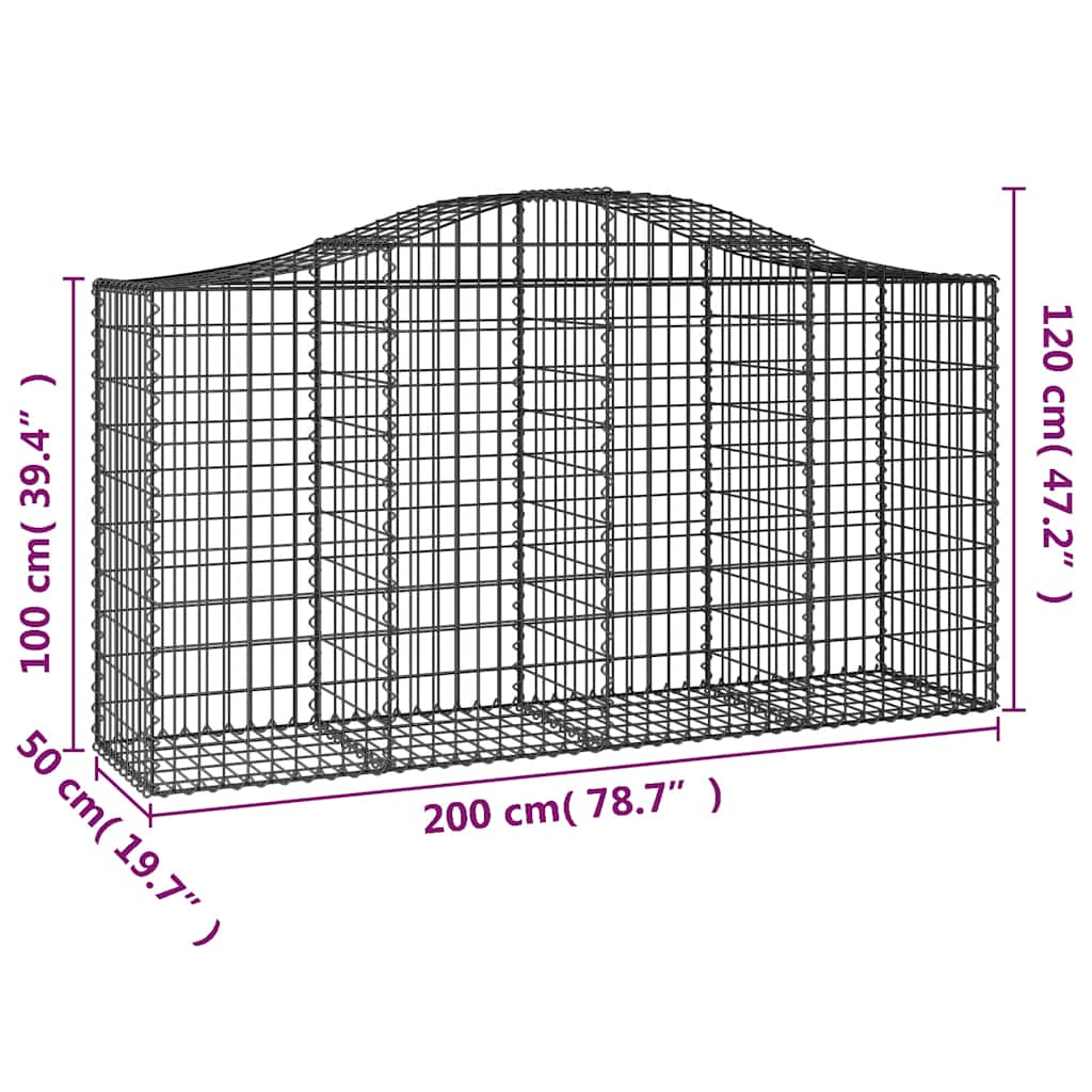 Lučne gabionske košare 8 kom 200x50x100/120cm pocinčano željezo