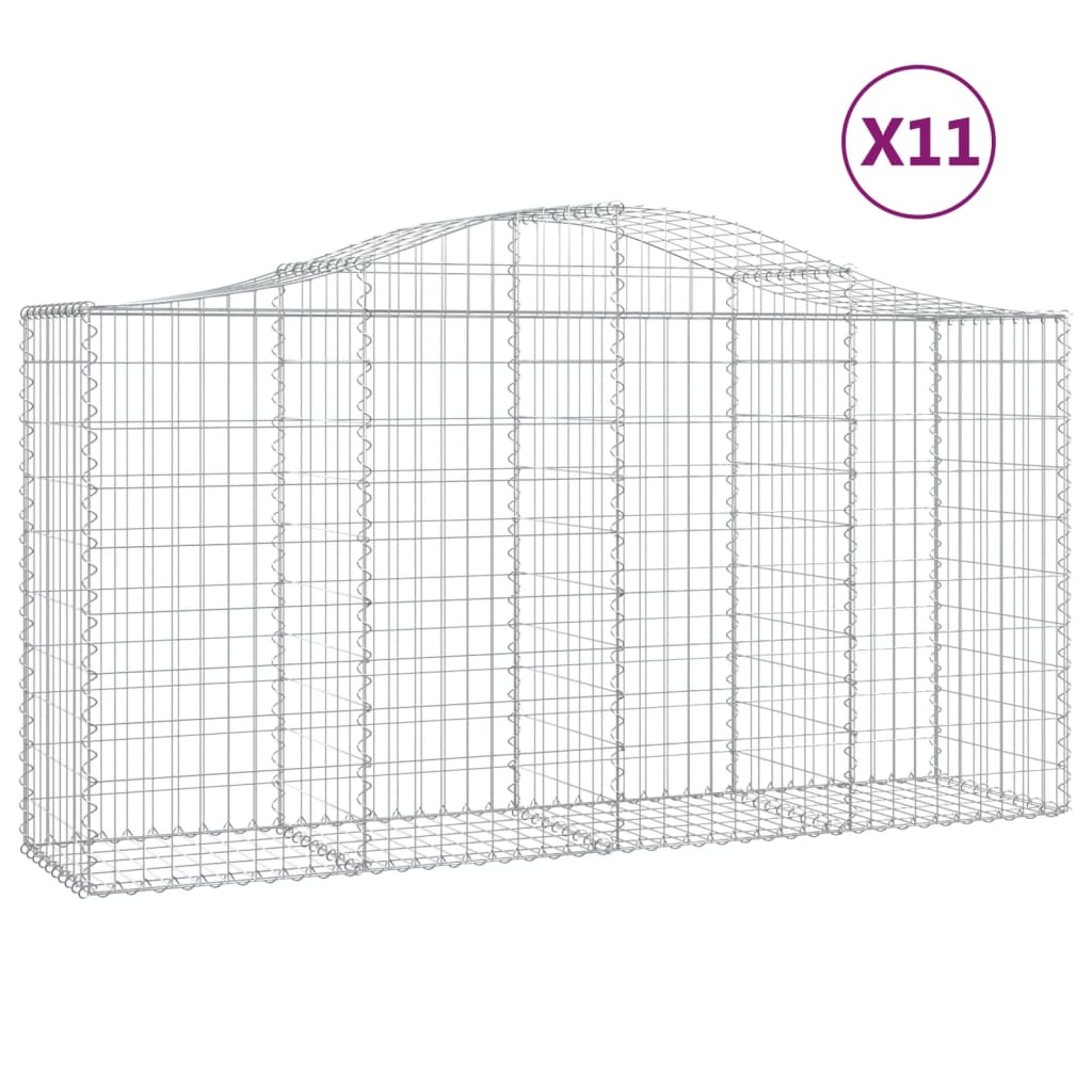 Lučne gabionske košare 11kom 200x50x100/120cm pocinčano željezo