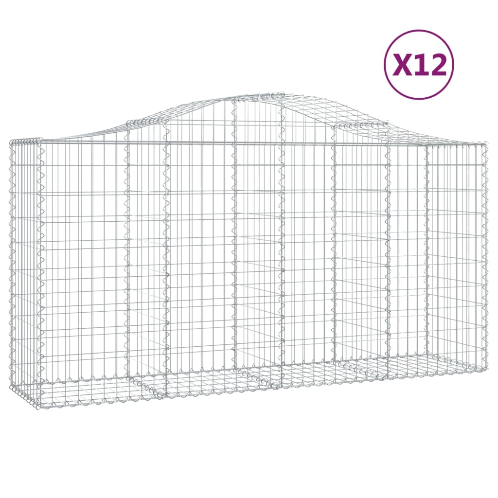 Lučne gabionske košare 12kom 200x50x100/120cm pocinčano željezo