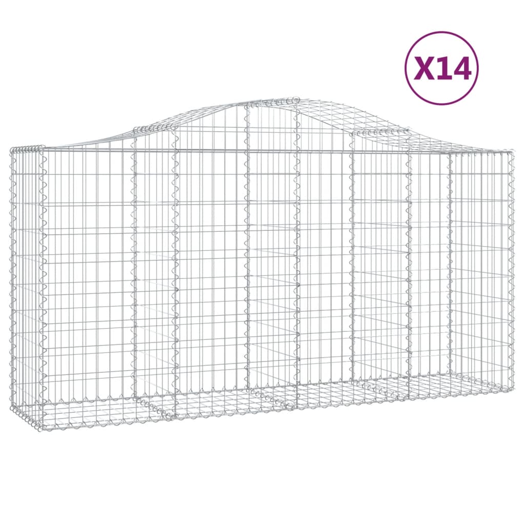 Lučne gabionske košare 14kom 200x50x100/120cm pocinčano željezo