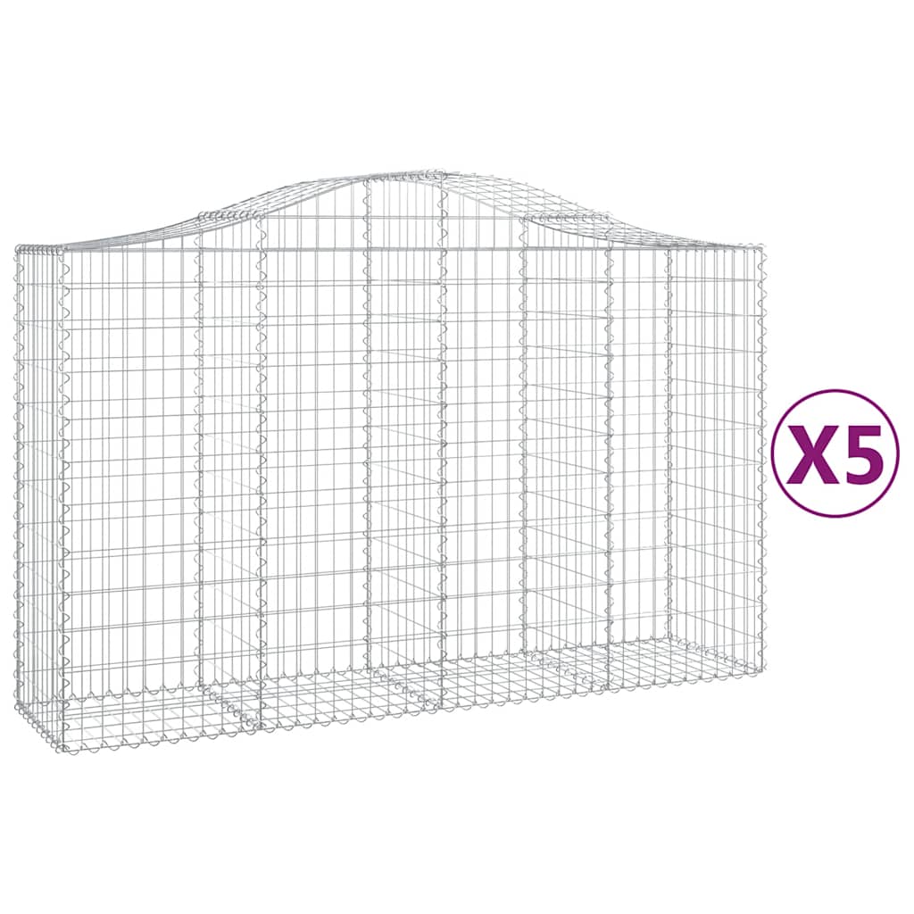 Lučne gabionske košare 5 kom 200x50x120/140cm pocinčano željezo