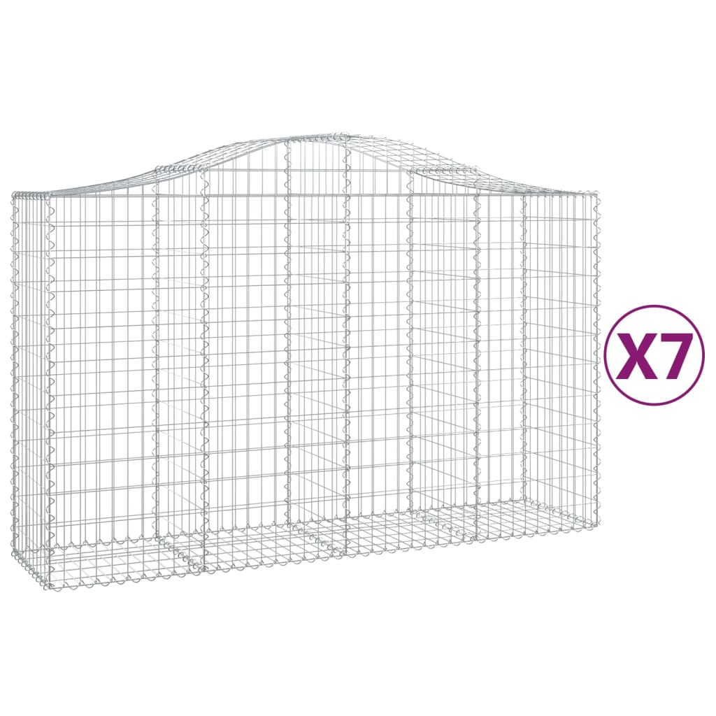 Lučne gabionske košare 7 kom 200x50x120/140cm pocinčano željezo