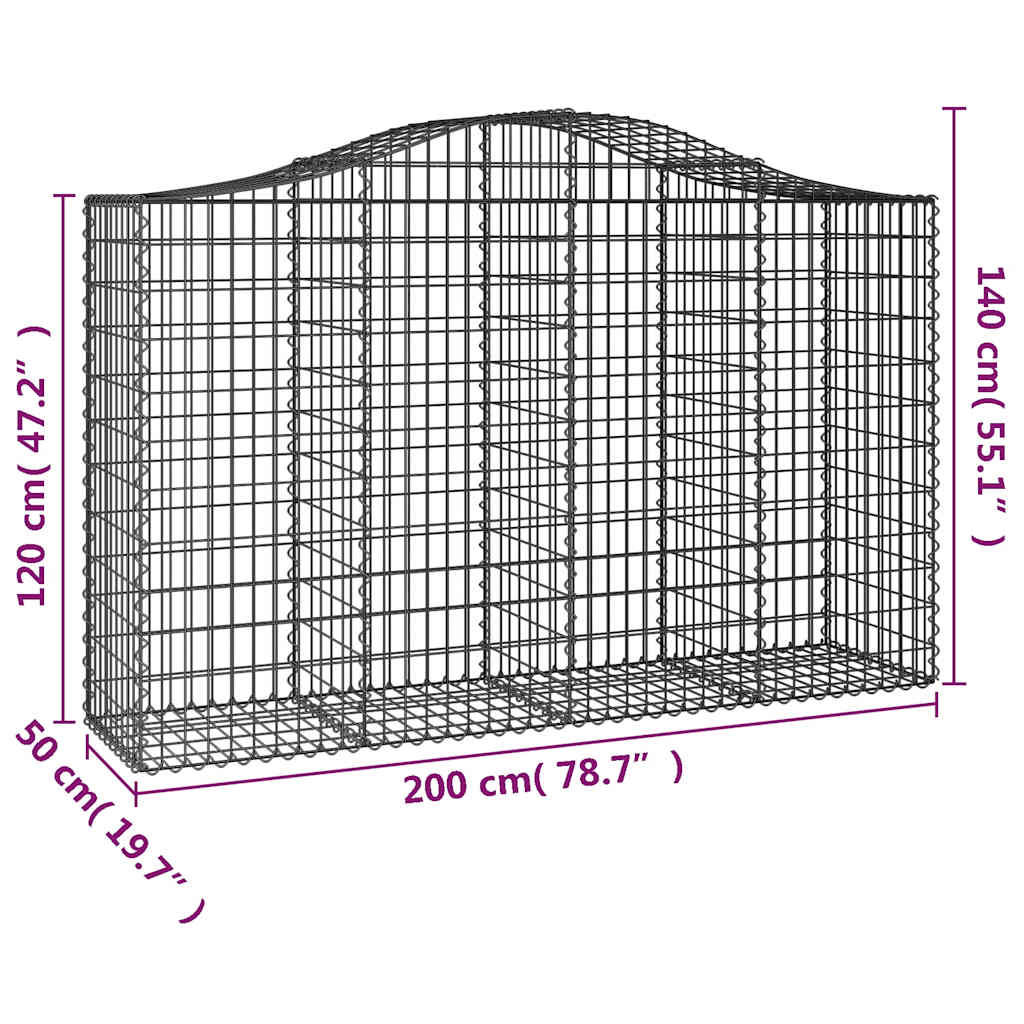 Lučne gabionske košare 10kom 200x50x120/140cm pocinčano željezo