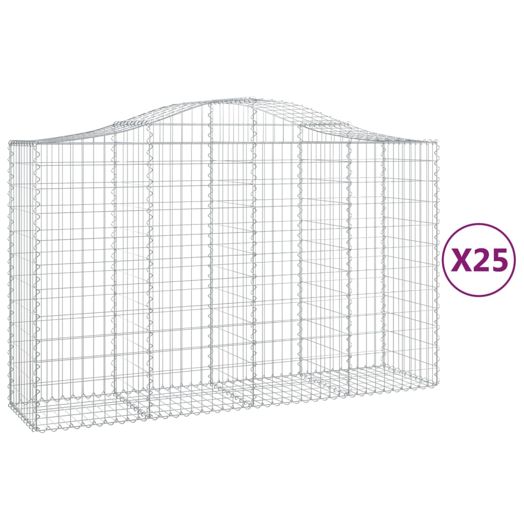 Lučne gabionske košare 25kom 200x50x120/140cm pocinčano željezo