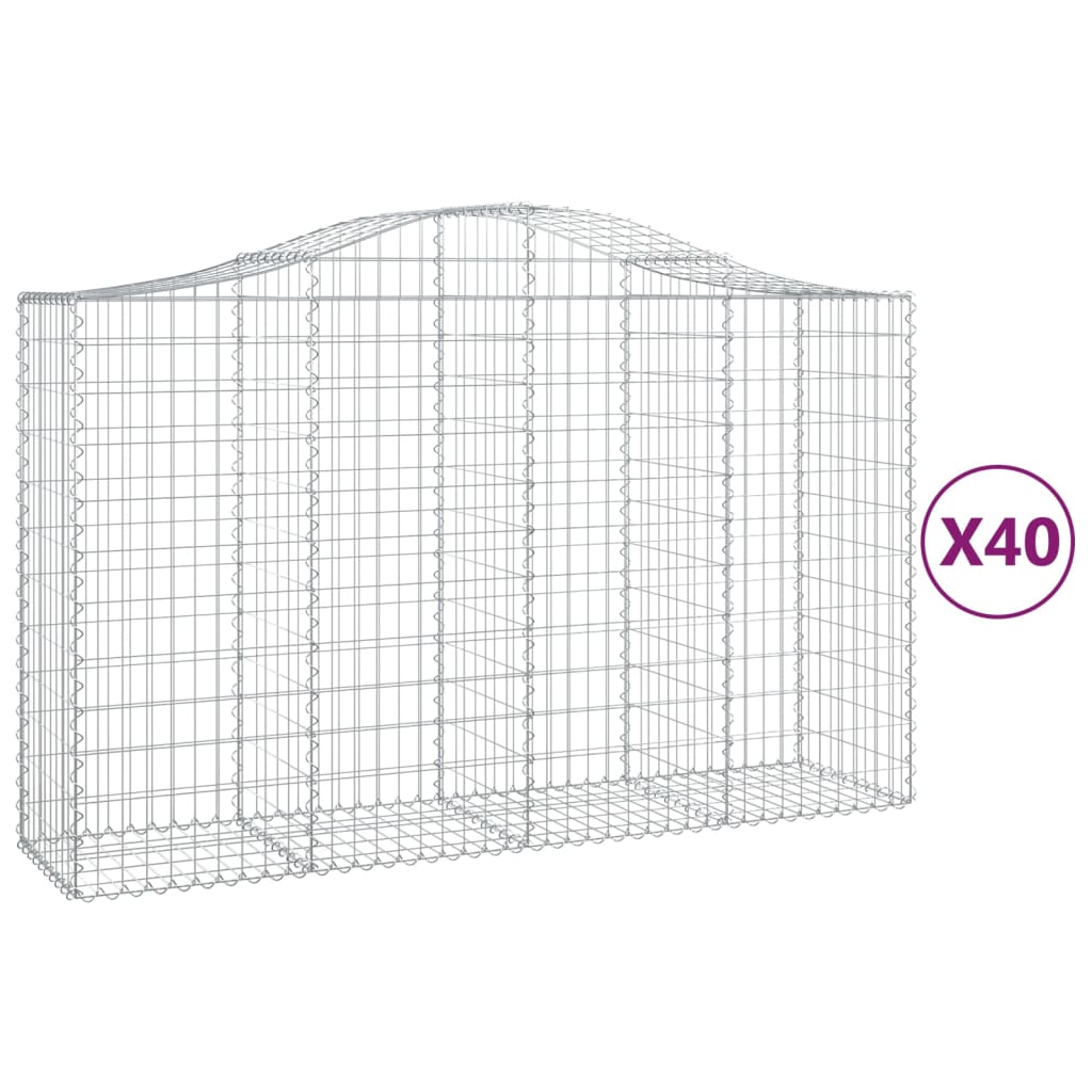 Lučne gabionske košare 40kom 200x50x120/140cm pocinčano željezo