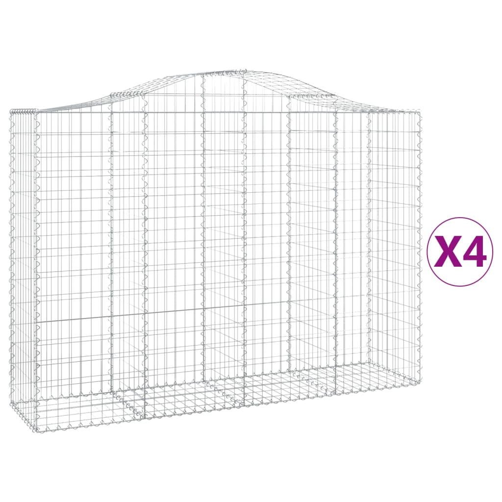 Lučne gabionske košare 4 kom 200x50x140/160cm pocinčano željezo