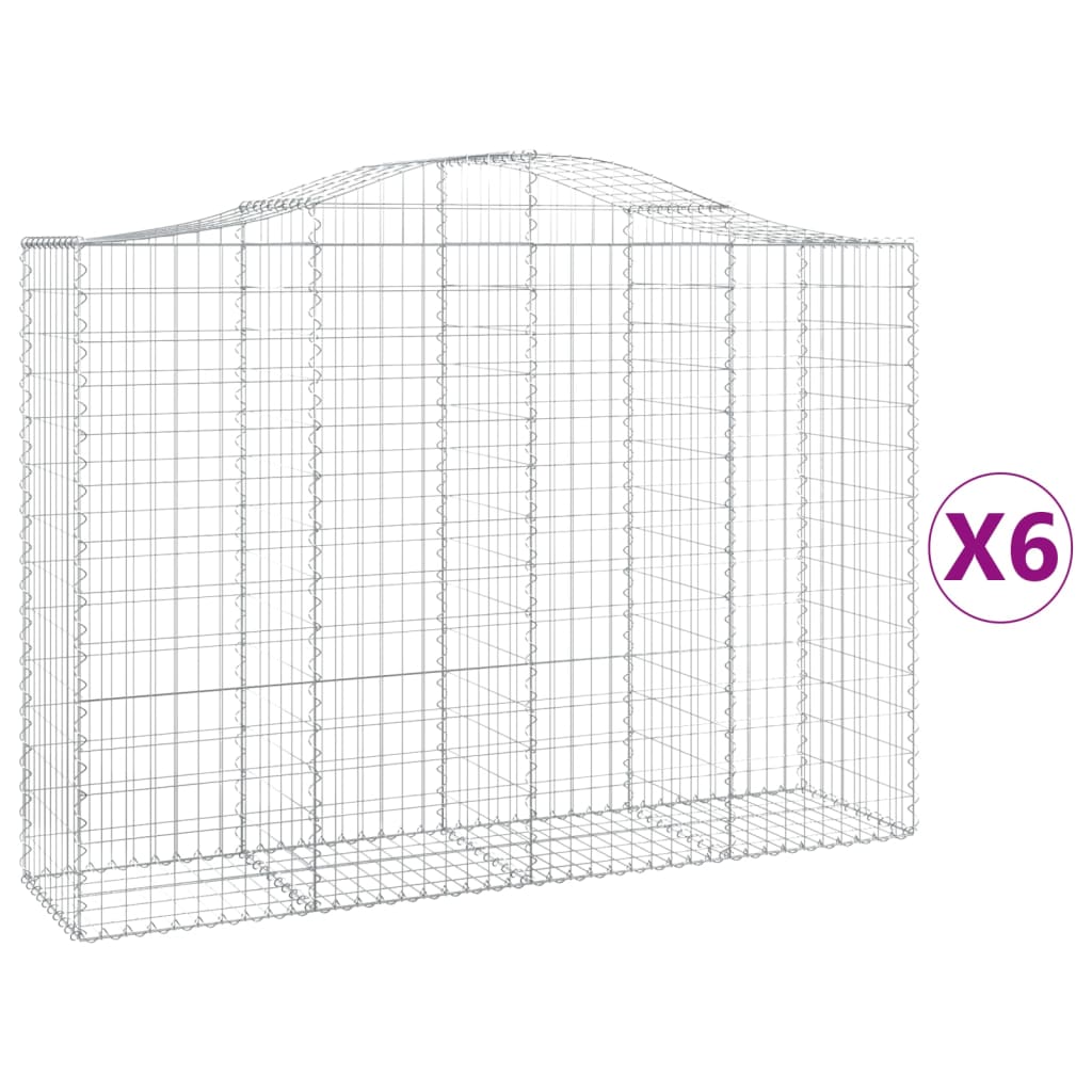 Lučne gabionske košare 6 kom 200x50x140/160cm pocinčano željezo