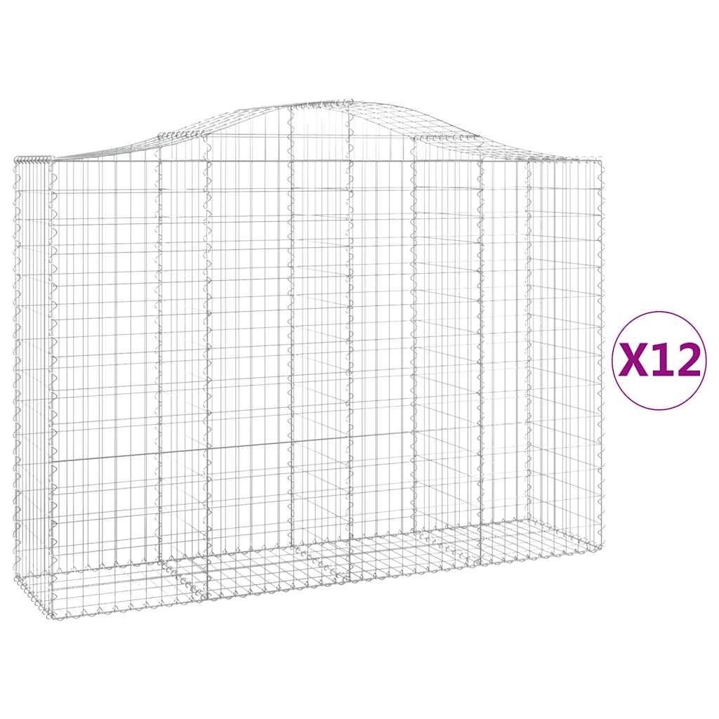 Lučne gabionske košare 12kom 200x50x140/160cm pocinčano željezo
