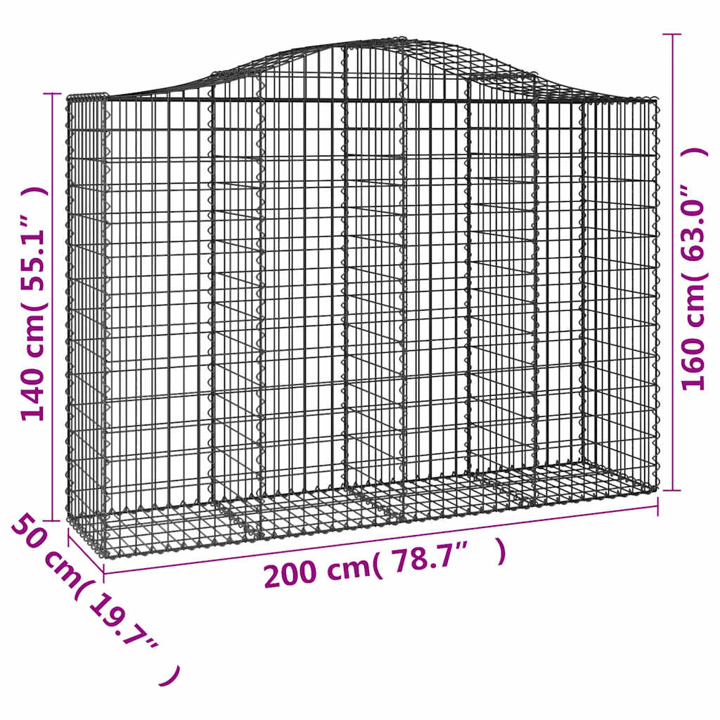 Lučne gabionske košare 12kom 200x50x140/160cm pocinčano željezo