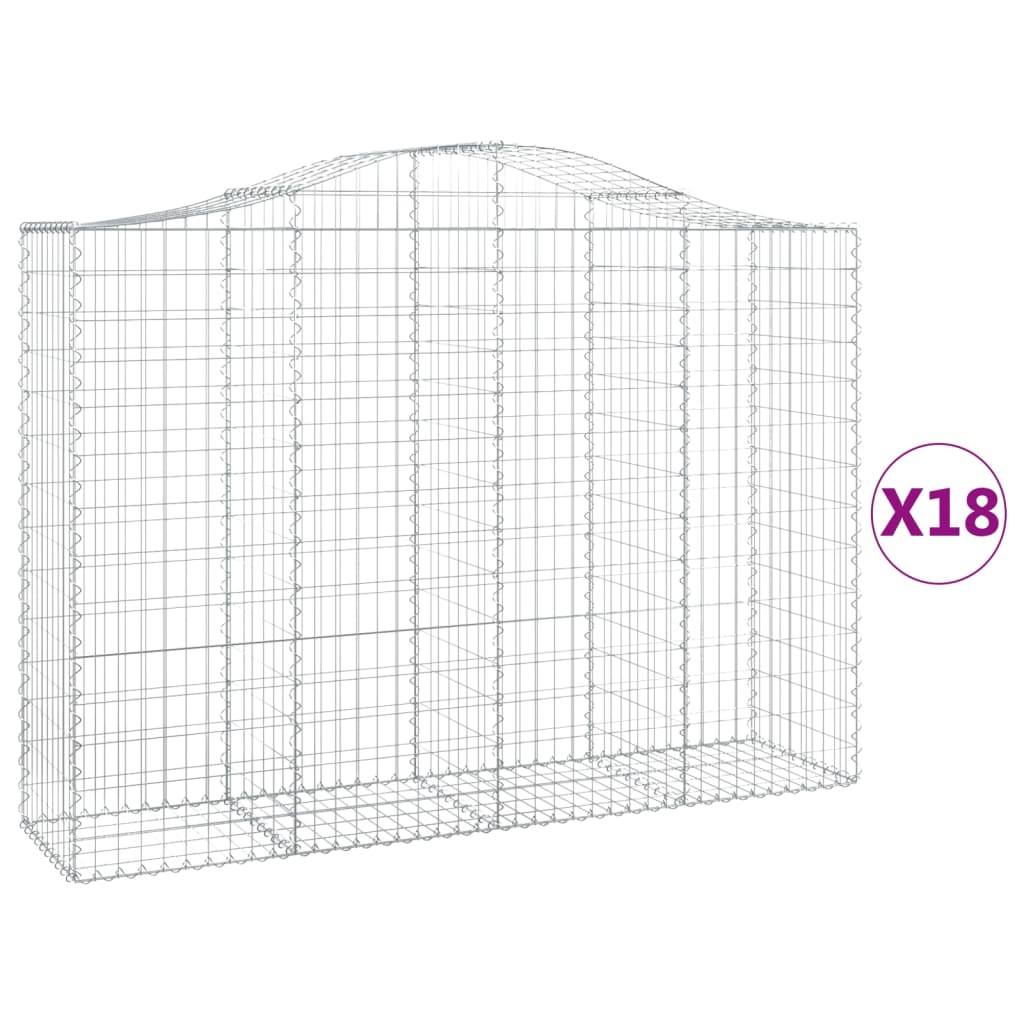 Lučne gabionske košare 18kom 200x50x140/160cm pocinčano željezo