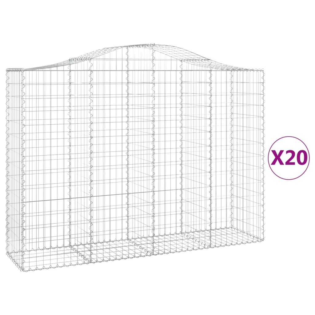 Lučne gabionske košare 20kom 200x50x140/160cm pocinčano željezo