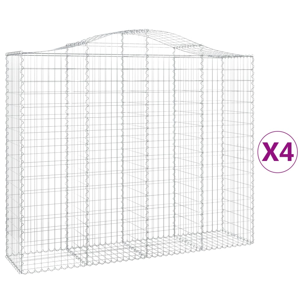 Lučne gabionske košare 4 kom 200x50x160/180cm pocinčano željezo