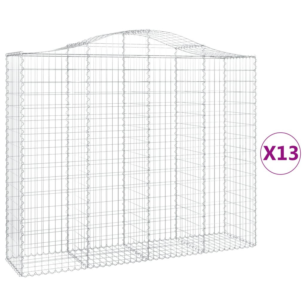 Lučne gabionske košare 13kom 200x50x160/180cm pocinčano željezo