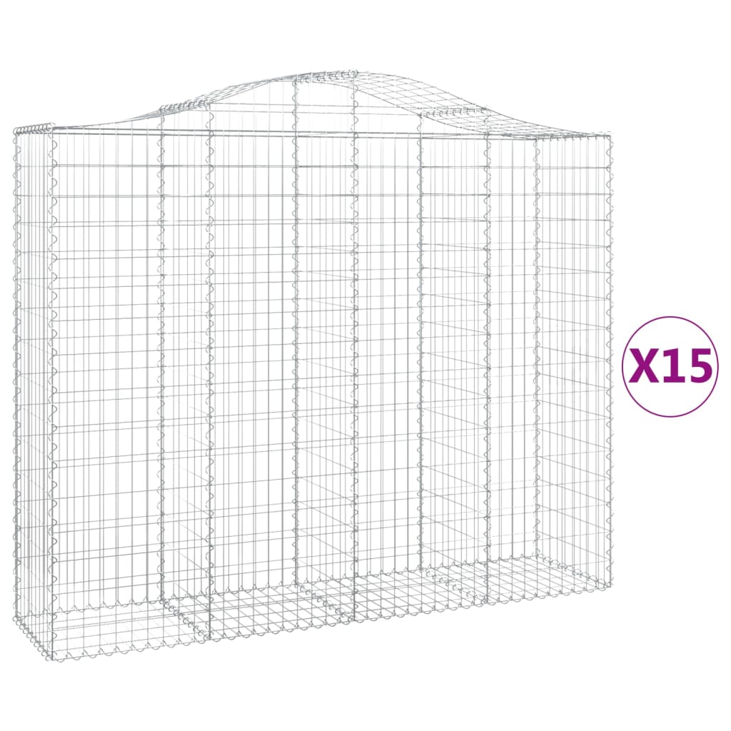 Lučne gabionske košare 15kom 200x50x160/180cm pocinčano željezo