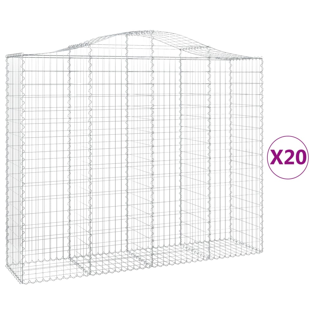 Lučne gabionske košare 20kom 200x50x160/180cm pocinčano željezo