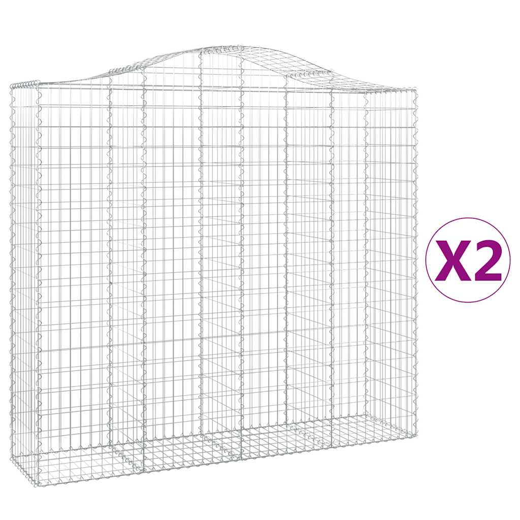 Lučne gabionske košare 2 kom 200x50x180/200cm pocinčano željezo