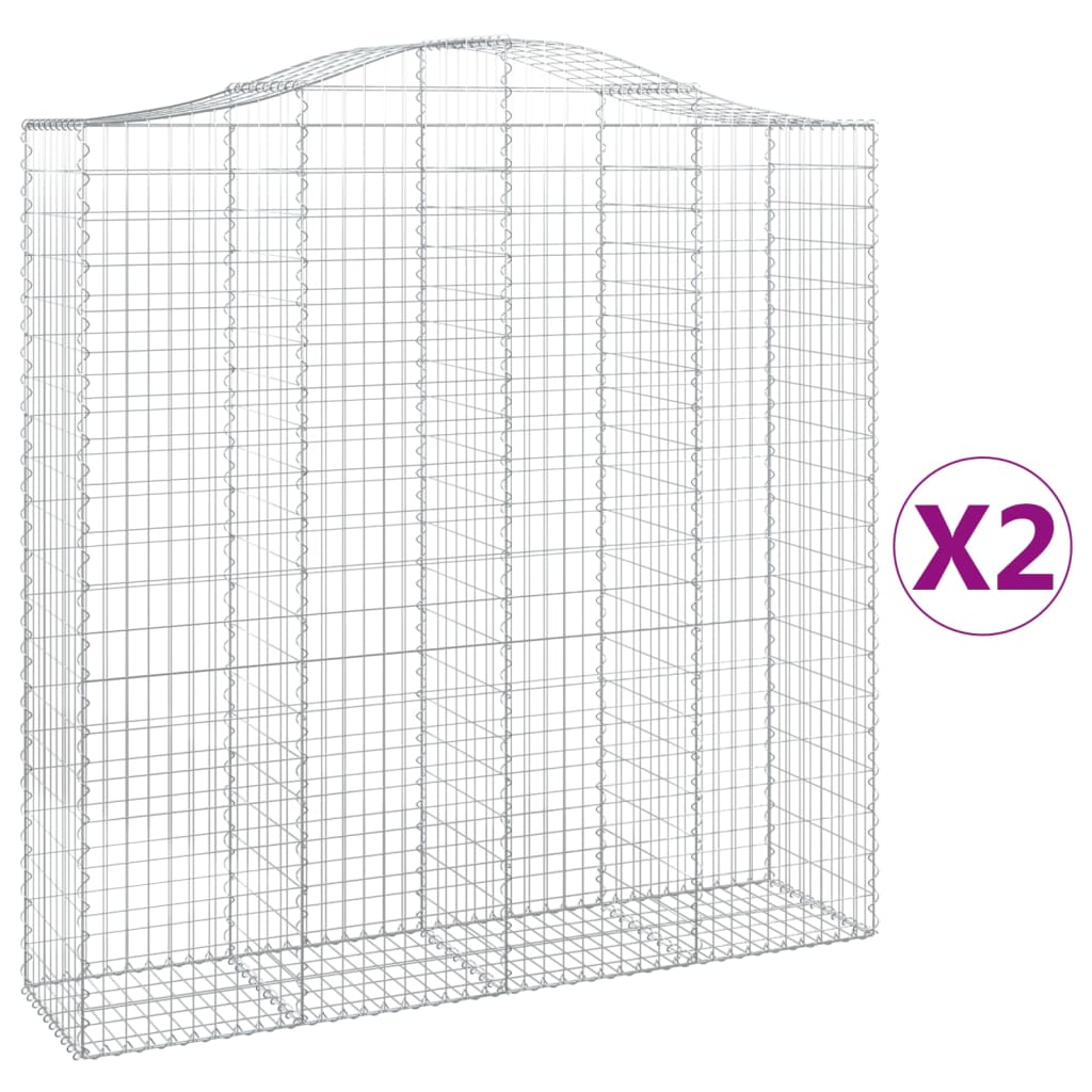 Lučne gabionske košare 2 kom 200x50x200/220cm pocinčano željezo