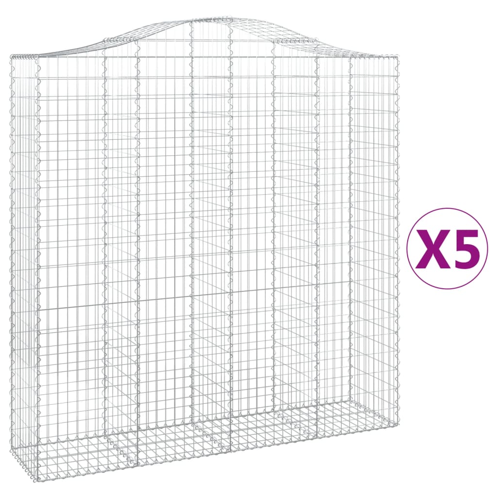Lučne gabionske košare 5 kom 200x50x200/220cm pocinčano željezo