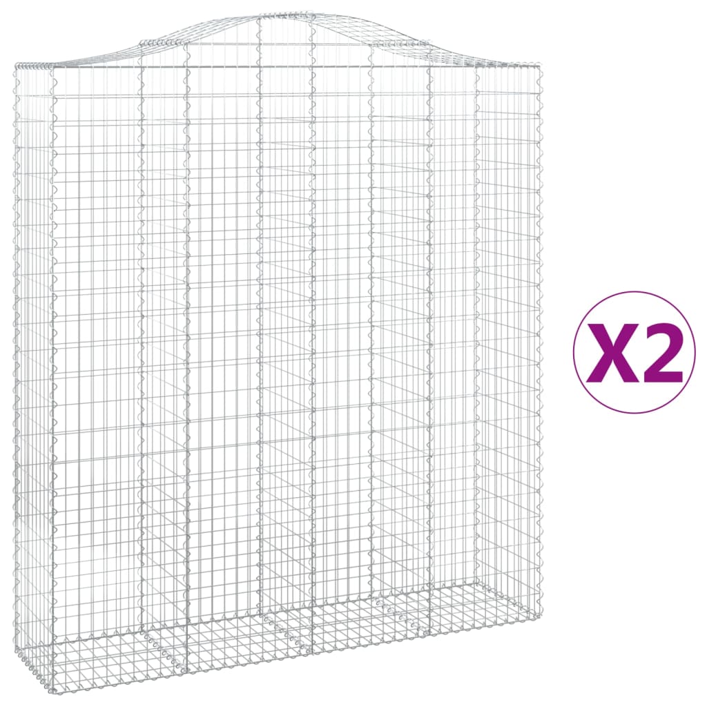 Lučne gabionske košare 2 kom 200x50x220/240cm pocinčano željezo