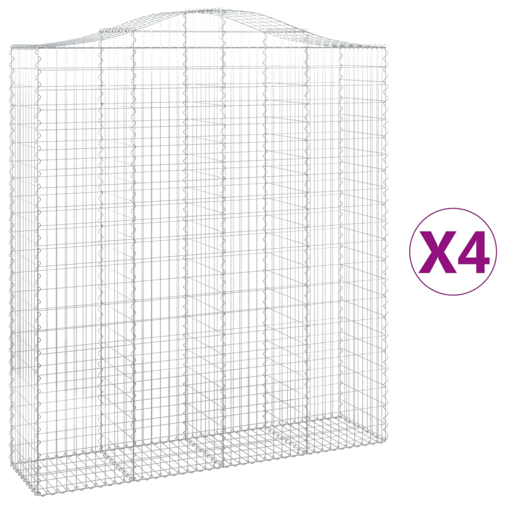Lučne gabionske košare 4 kom 200x50x220/240cm pocinčano željezo