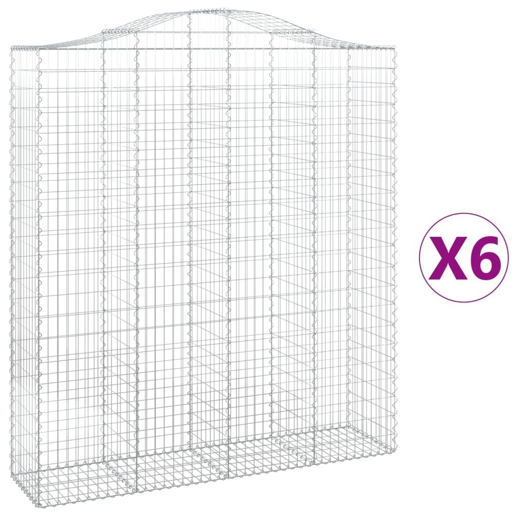Lučne gabionske košare 6 kom 200x50x220/240cm pocinčano željezo