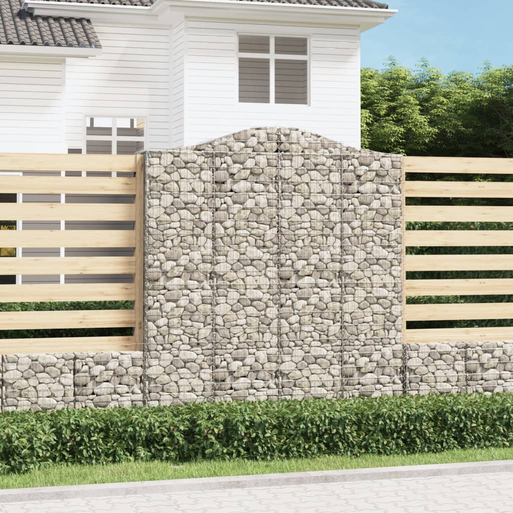 Lučne gabionske košare 14kom 200x50x220/240cm pocinčano željezo