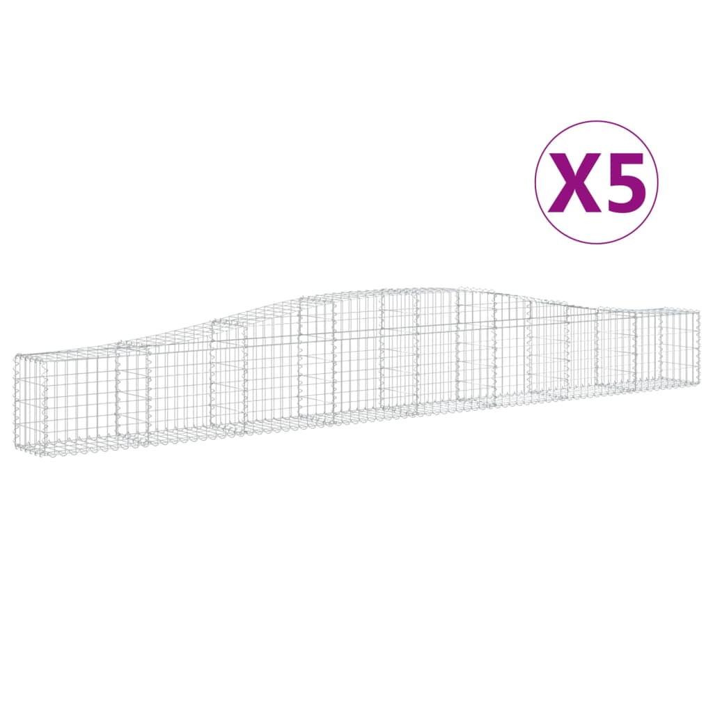 Lučne gabionske košare 5 kom 400x30x40/60 cm pocinčano željezo