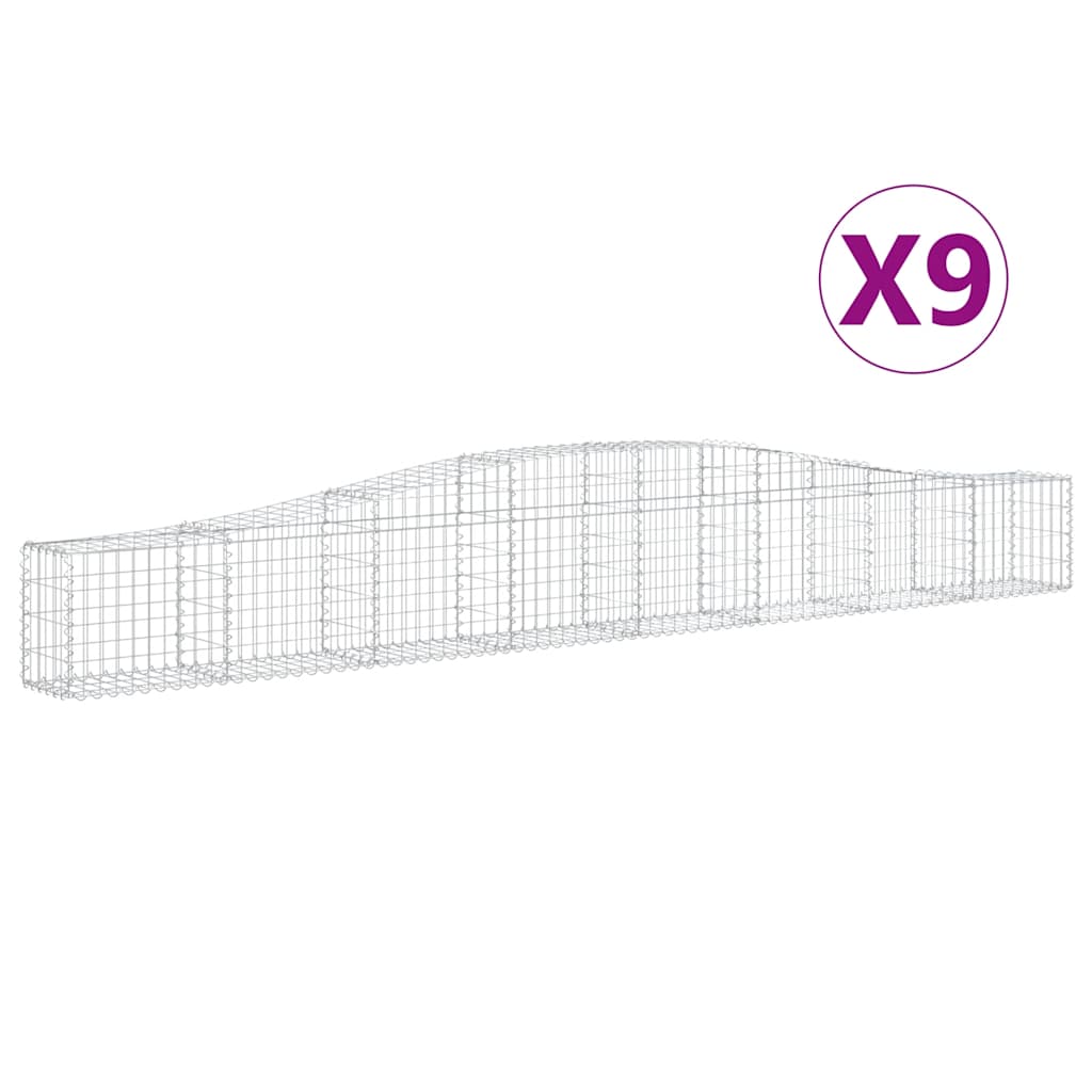 Lučne gabionske košare 9 kom 400x30x40/60 cm pocinčano željezo