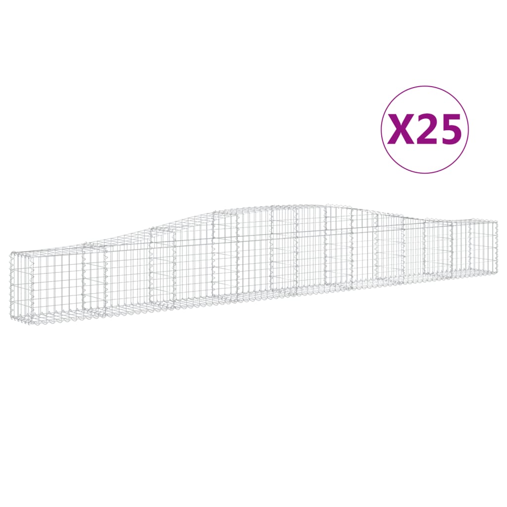 Lučne gabionske košare 25kom 400x30x40/60 cm pocinčano željezo