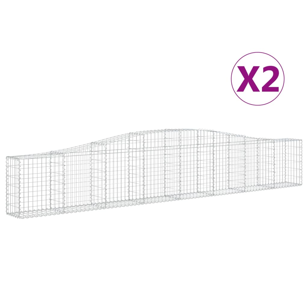 Lučne gabionske košare 2 kom 400x30x60/80 cm pocinčano željezo