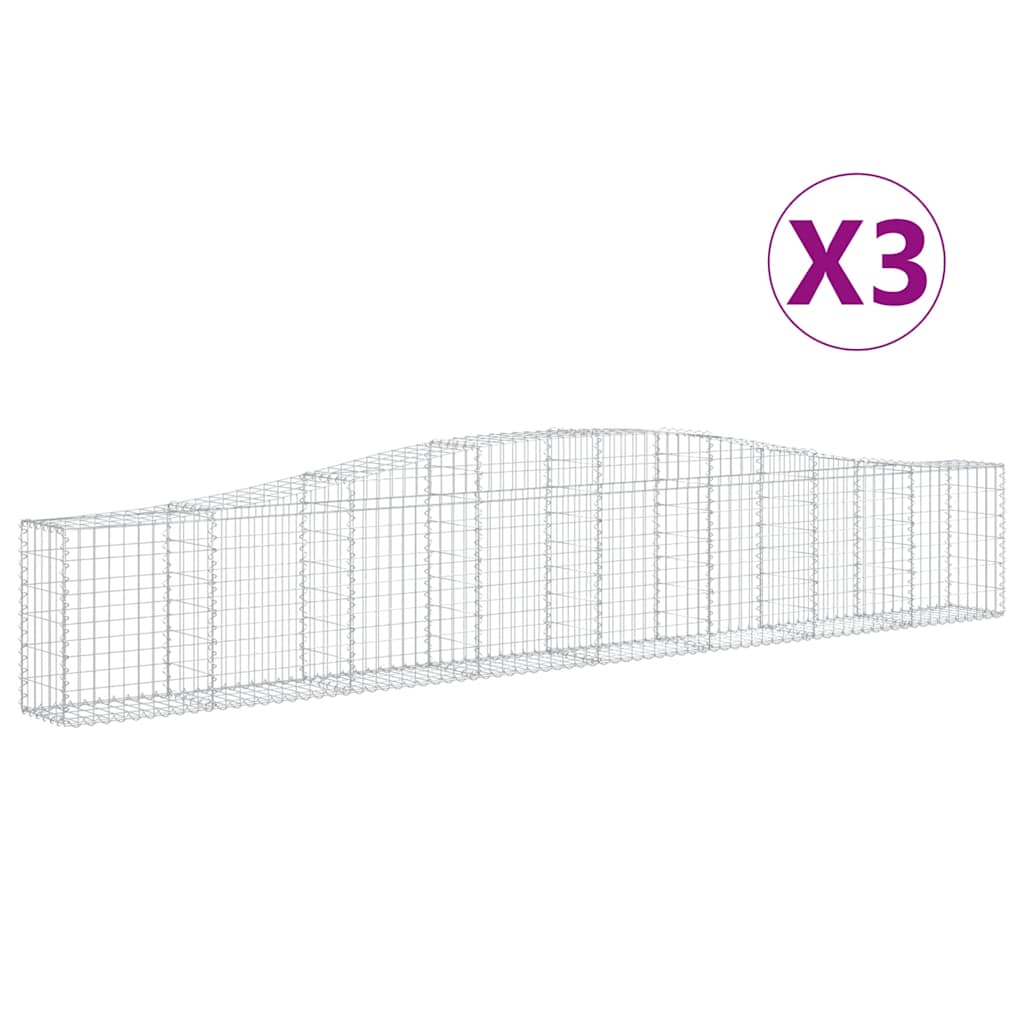 Lučne gabionske košare 3 kom 400x30x60/80 cm pocinčano željezo