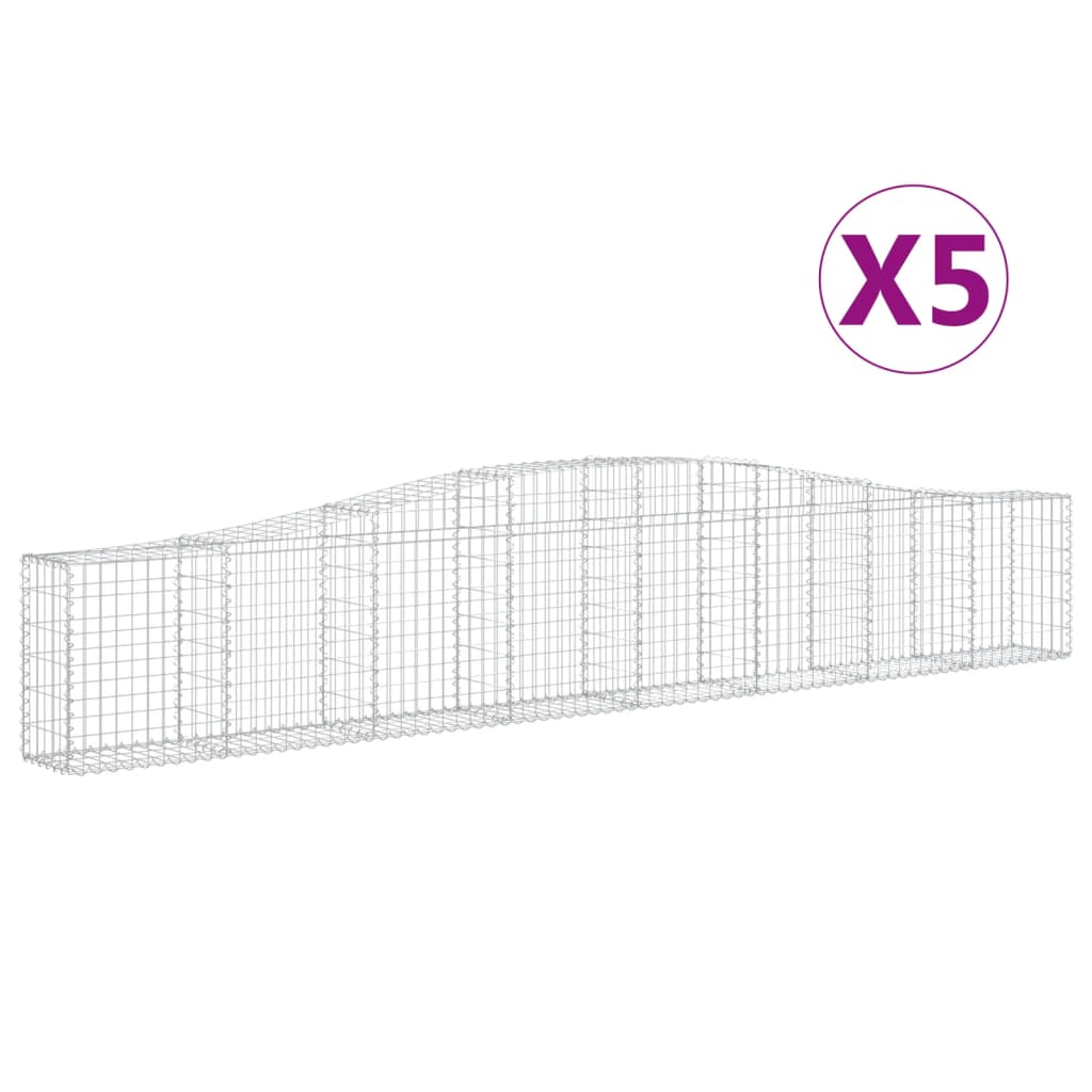 Lučne gabionske košare 5 kom 400x30x60/80 cm pocinčano željezo