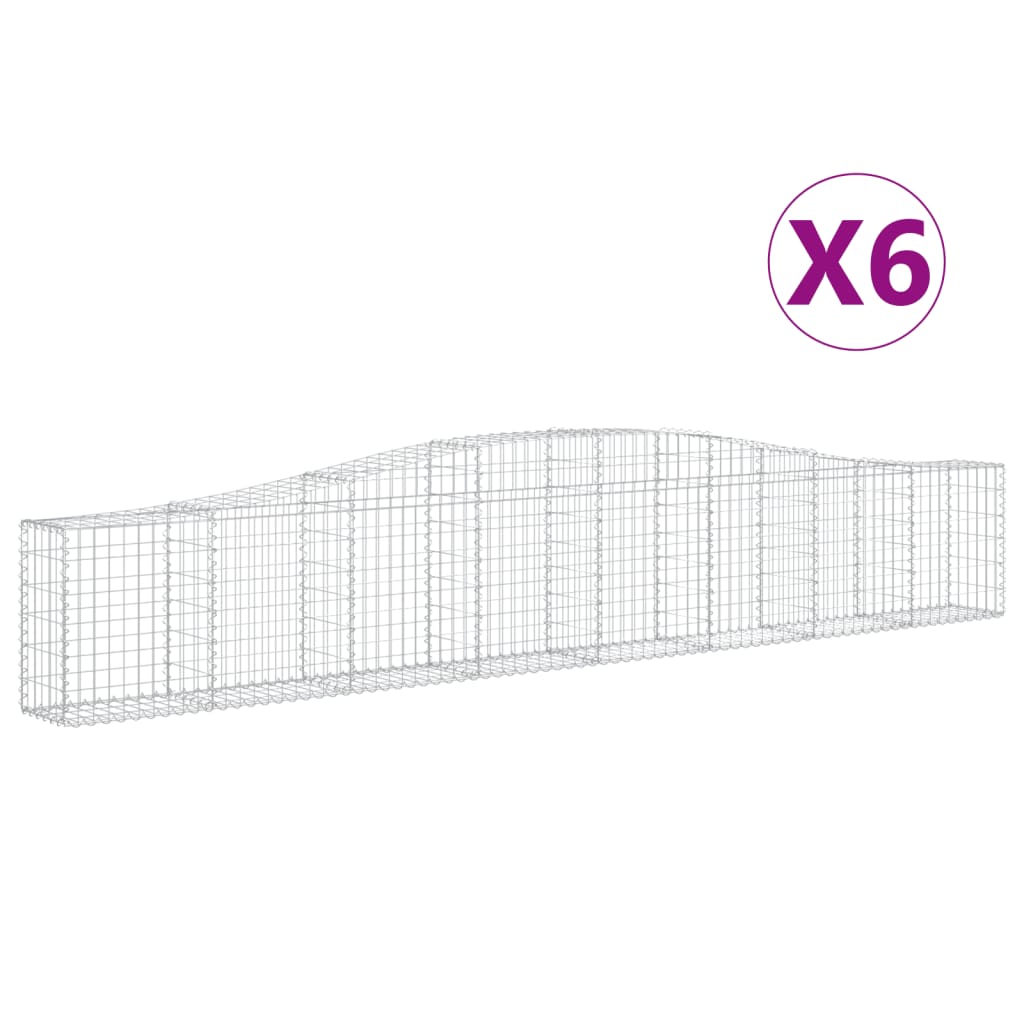 Lučne gabionske košare 6 kom 400x30x60/80 cm pocinčano željezo