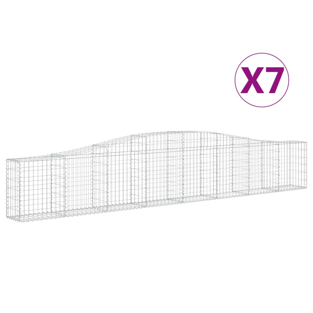 Lučne gabionske košare 7 kom 400x30x60/80 cm pocinčano željezo