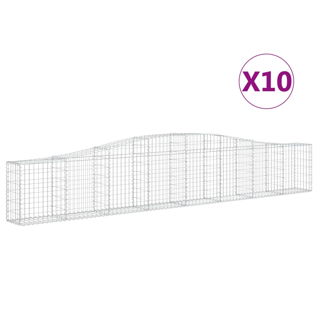Lučne gabionske košare 10 kom 400x30x60/80 cm pocinčano željezo