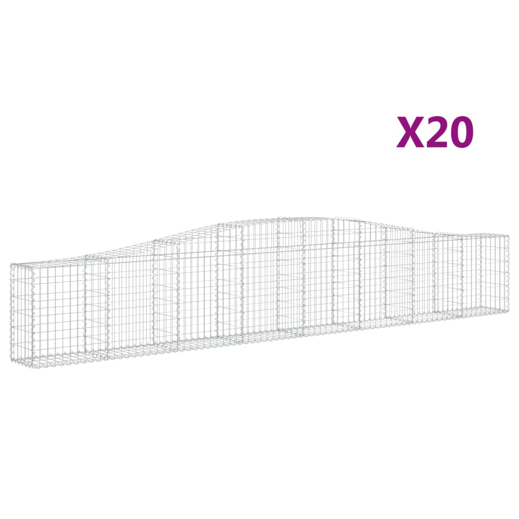 Lučne gabionske košare 20 kom 400x30x60/80 cm pocinčano željezo