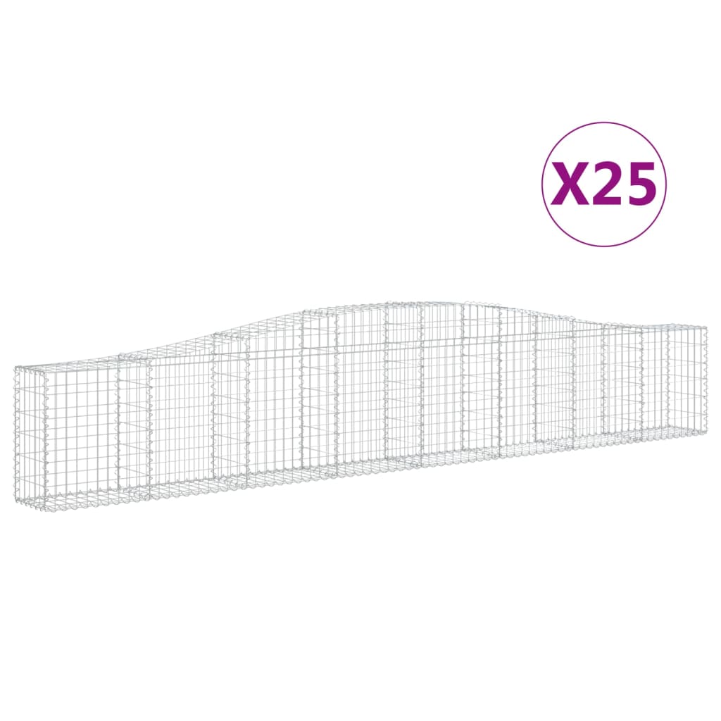 Lučne gabionske košare 25 kom 400x30x60/80 cm pocinčano željezo