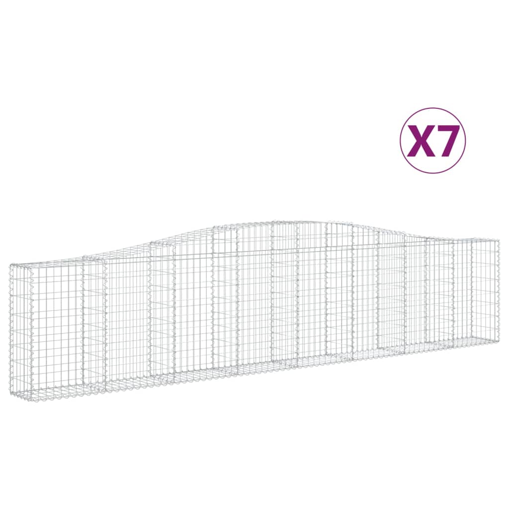 Lučne gabionske košare 7 kom 400x30x80/100 cm pocinčano željezo