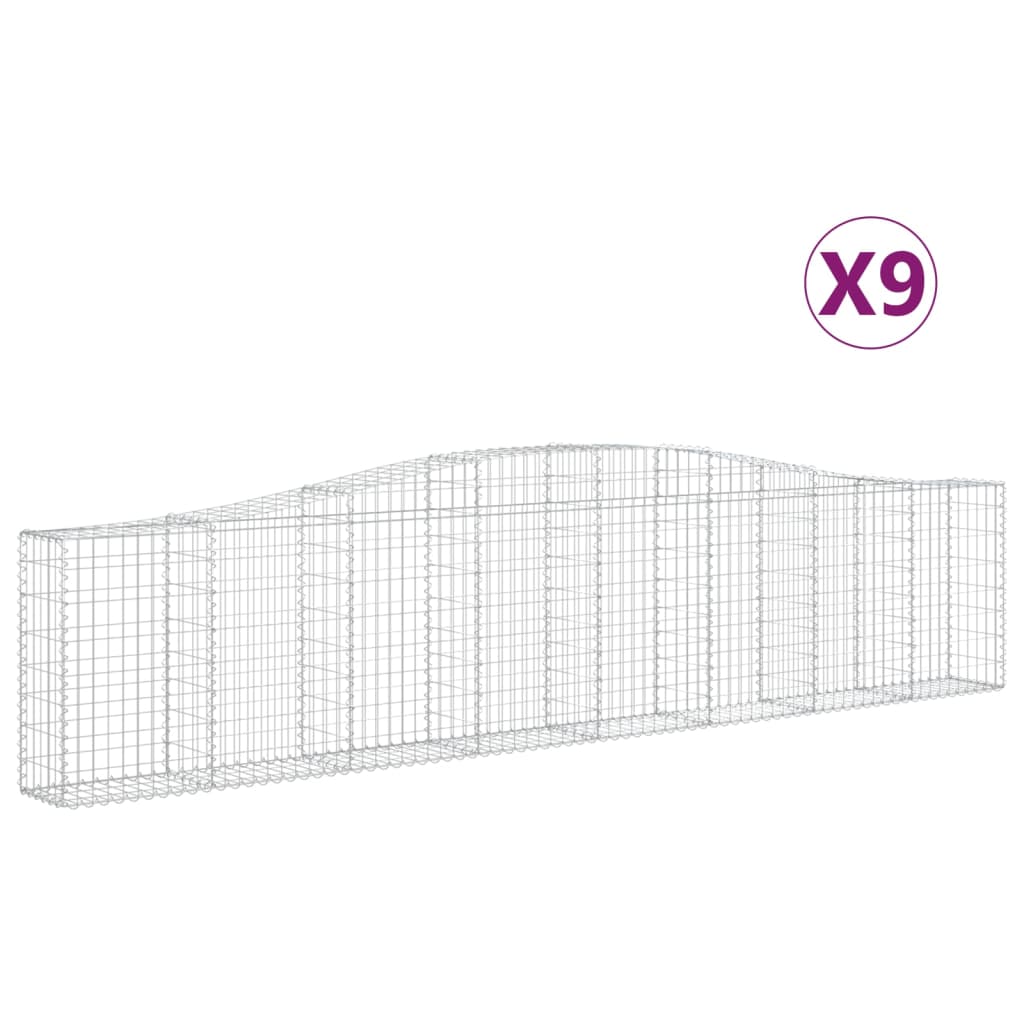 Lučne gabionske košare 9 kom 400x30x80/100 cm pocinčano željezo