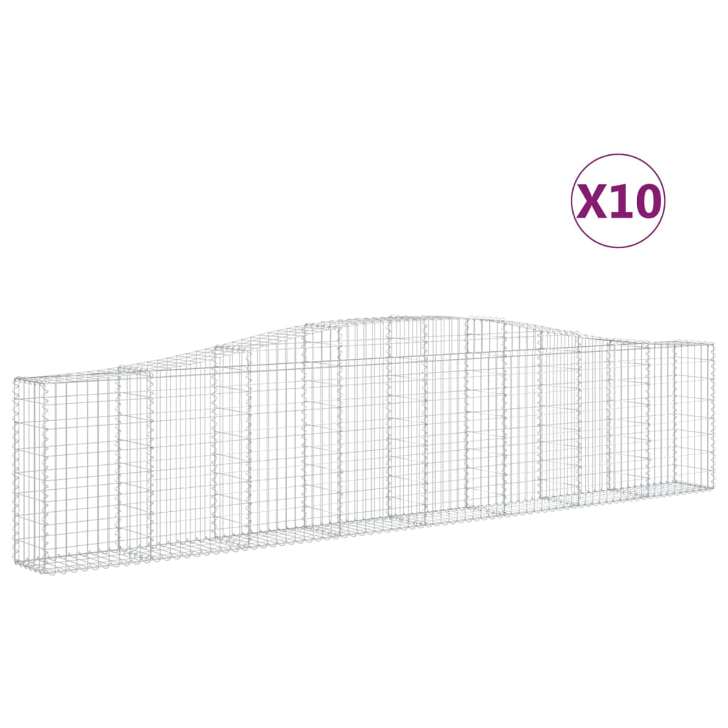 Lučne gabionske košare 10 kom 400x30x80/100cm pocinčano željezo