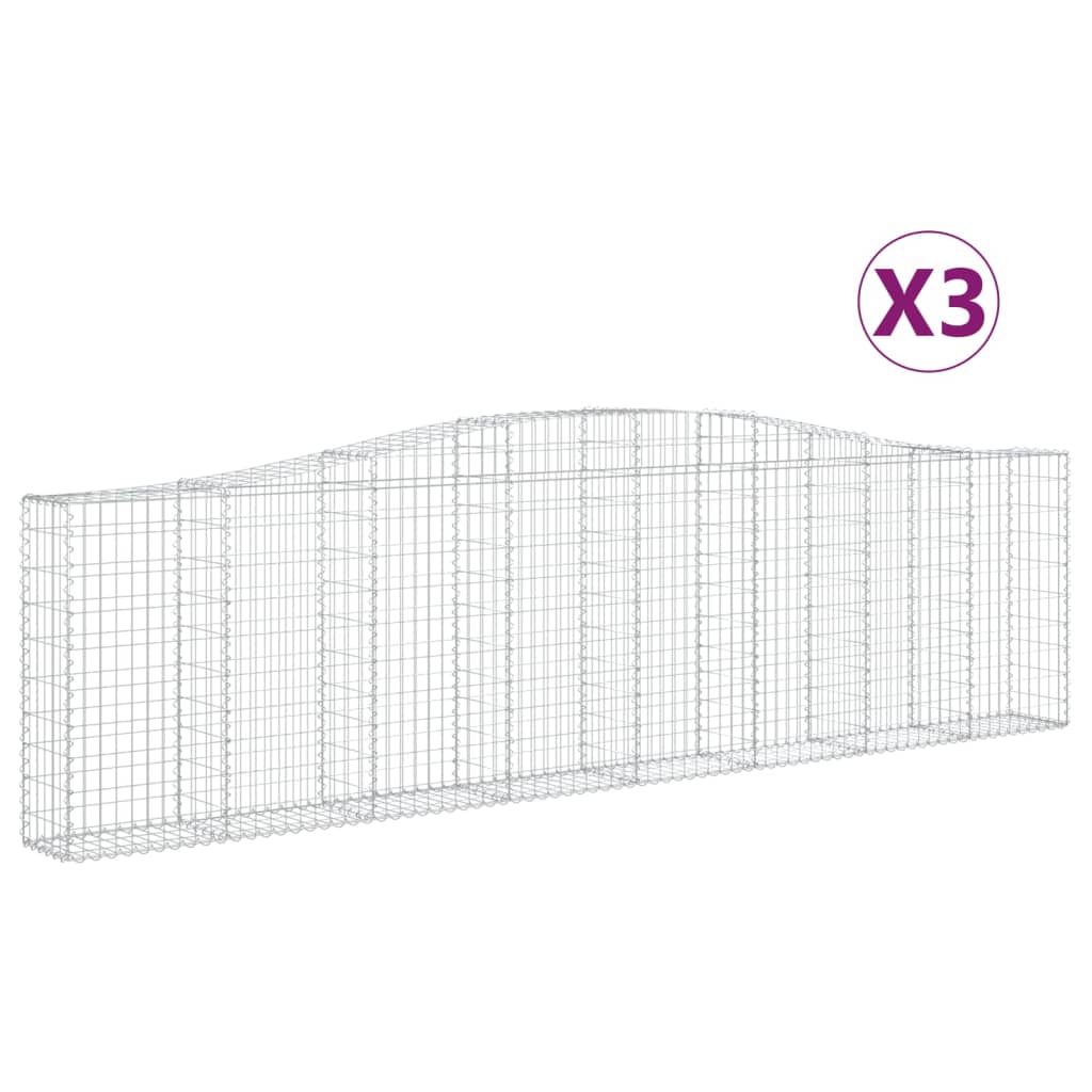 Lučne gabionske košare 3 kom 400x30x100/120cm pocinčano željezo