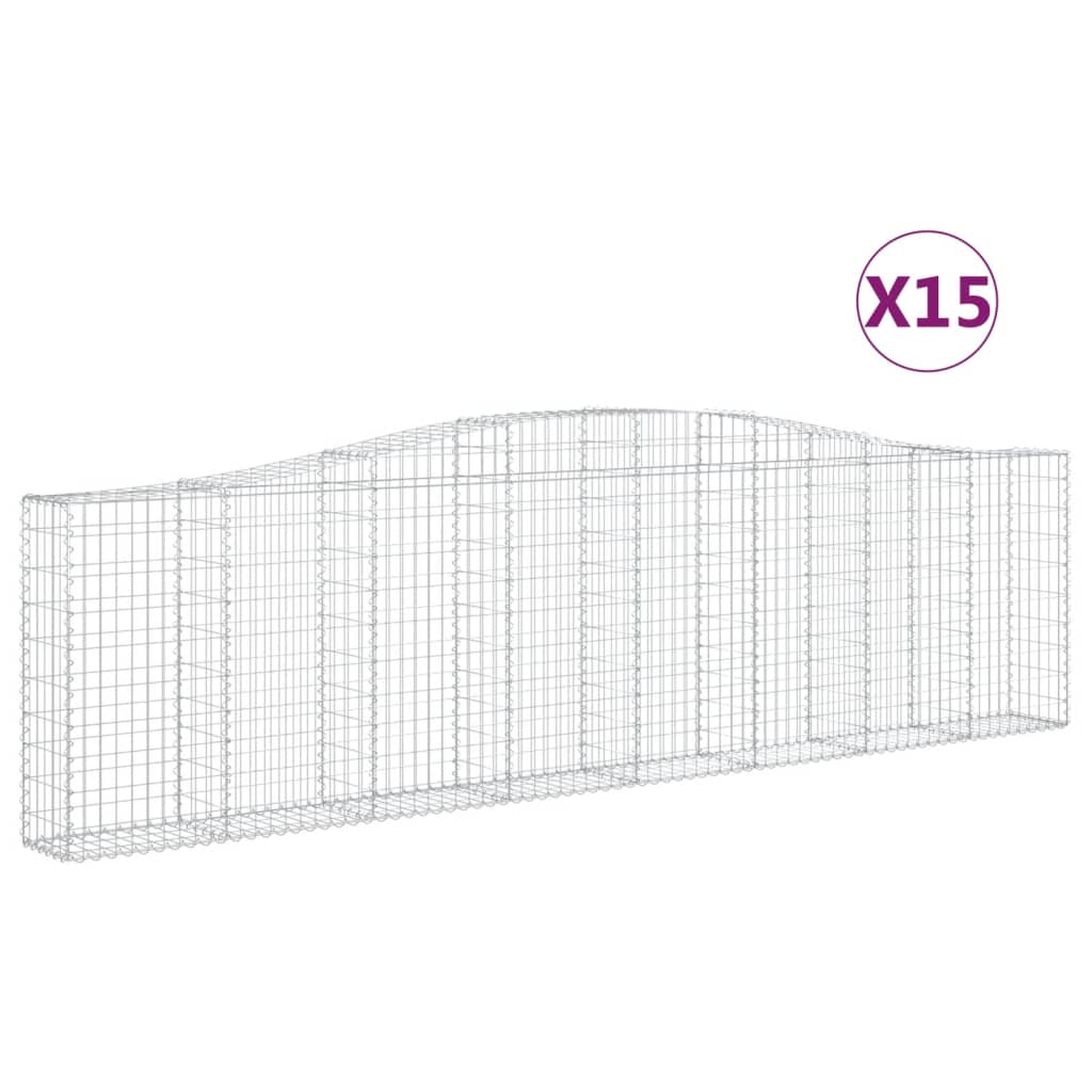 Lučne gabionske košare 15kom 400x30x100/120cm pocinčano željezo