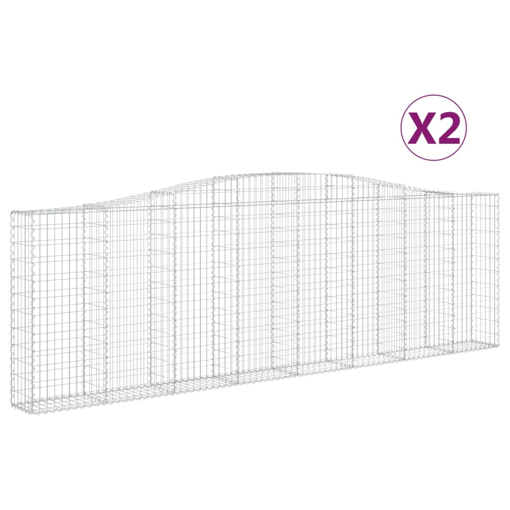 Lučne gabionske košare 2 kom 400x30x120/140cm pocinčano željezo