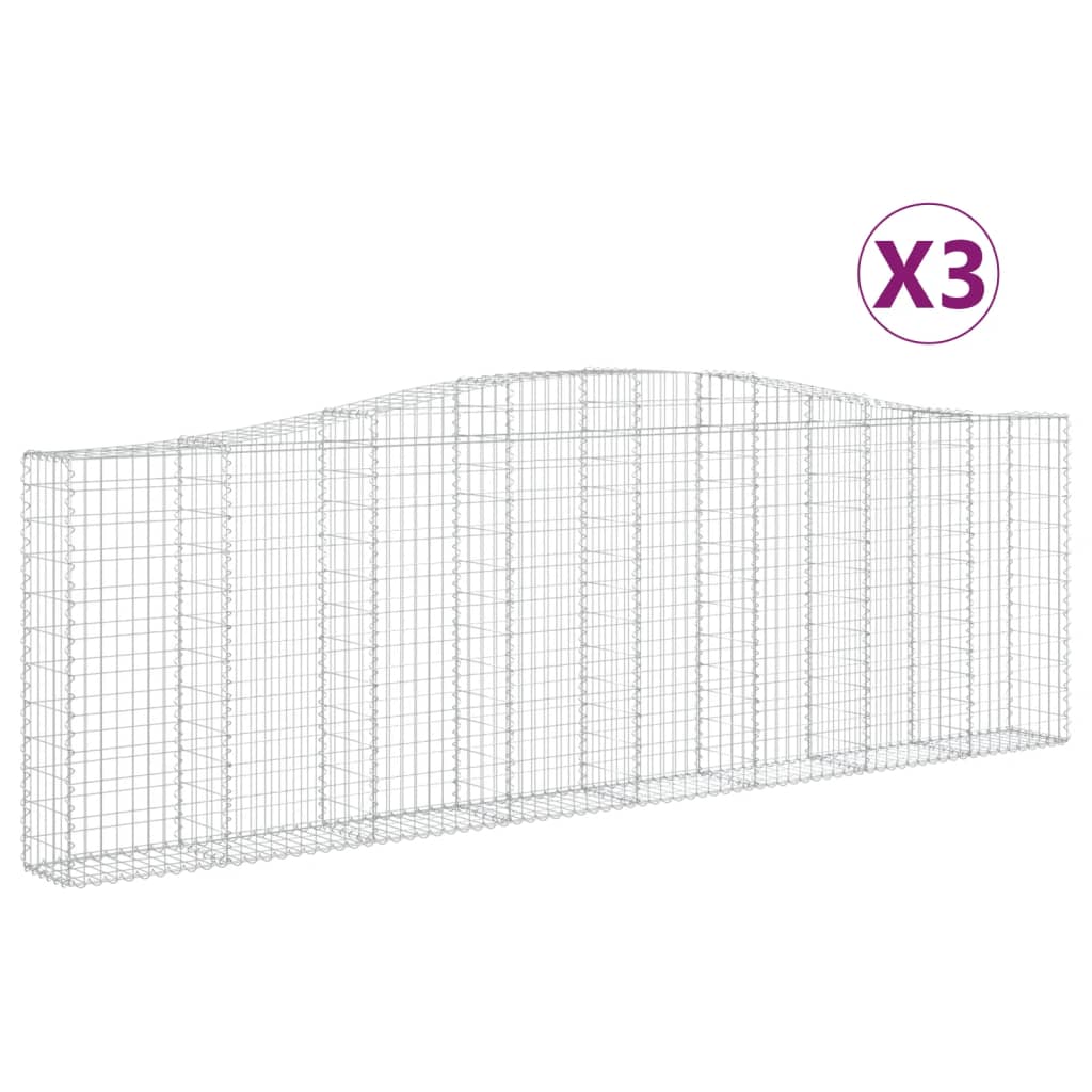 Lučne gabionske košare 3 kom 400x30x120/140cm pocinčano željezo