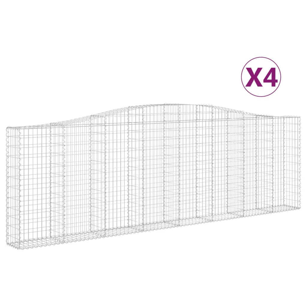 Lučne gabionske košare 4 kom 400x30x120/140cm pocinčano željezo