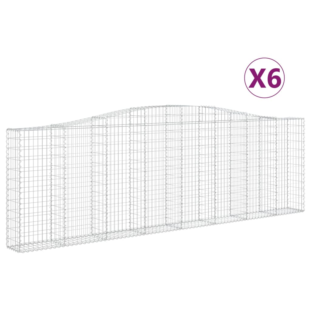 Lučne gabionske košare 6 kom 400x30x120/140cm pocinčano željezo