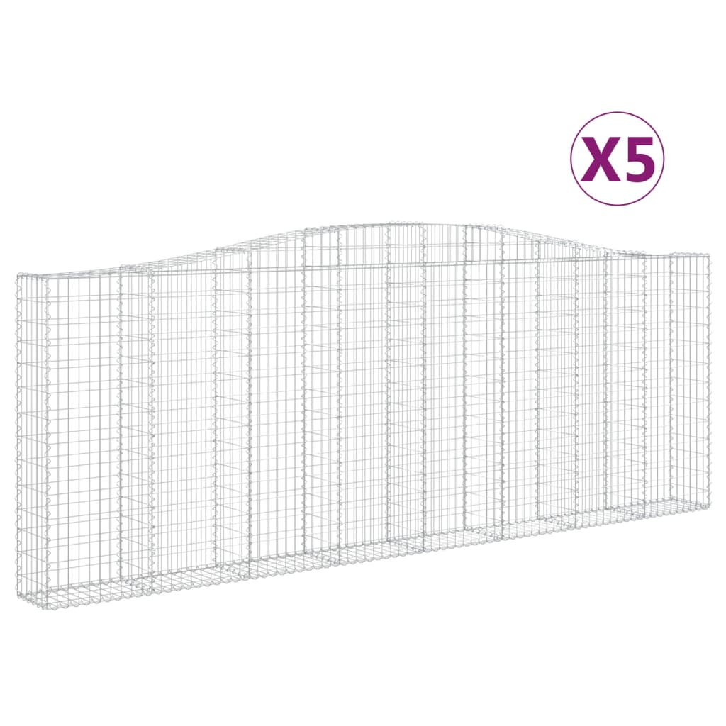 Lučne gabionske košare 5 kom 400x30x40/60 cm pocinčano željezo